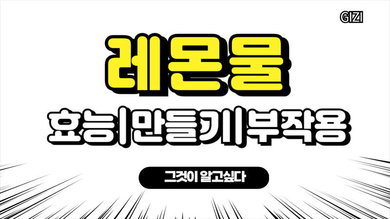 레몬물효능레몬수만들기